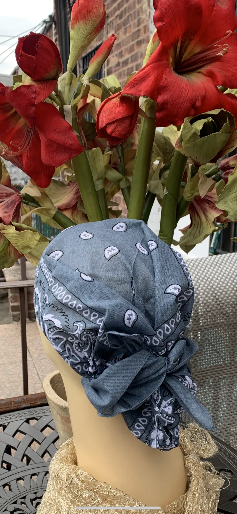 100% Cotton Pre Tied Tichel | Fitted Silver Grey Hijab Scarf | Adjustable Head Covering For Women| Made in USA