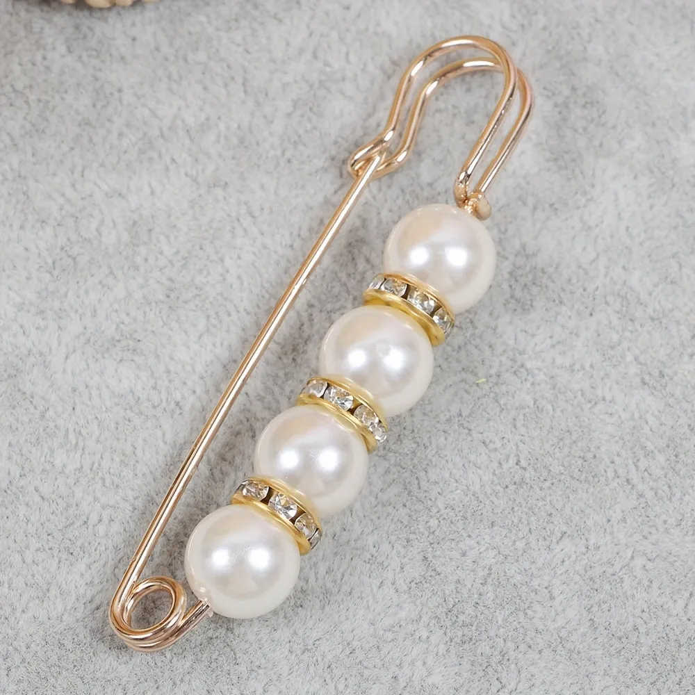 2PCS Waist Tightening Pins Essential Faux Pearl Buckle for Women