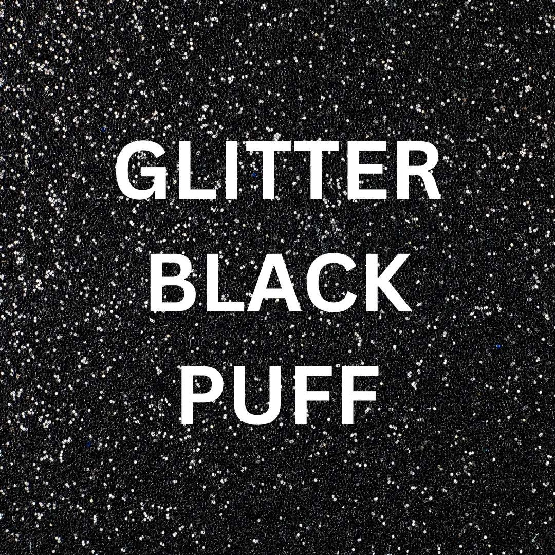 3D Super Glitter Puff Heat Transfer Vinyl (HTV) | Glitter Puff Vinyl - Black