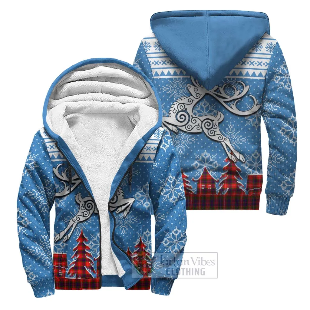 Abernethy Clan Christmas Sherpa Hoodie Celtic Reindeer Style