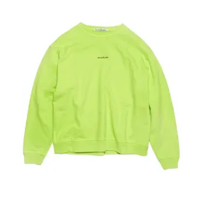 ACNE STUDIOS STAMP LOGO CREWNECK FLUO GREEN