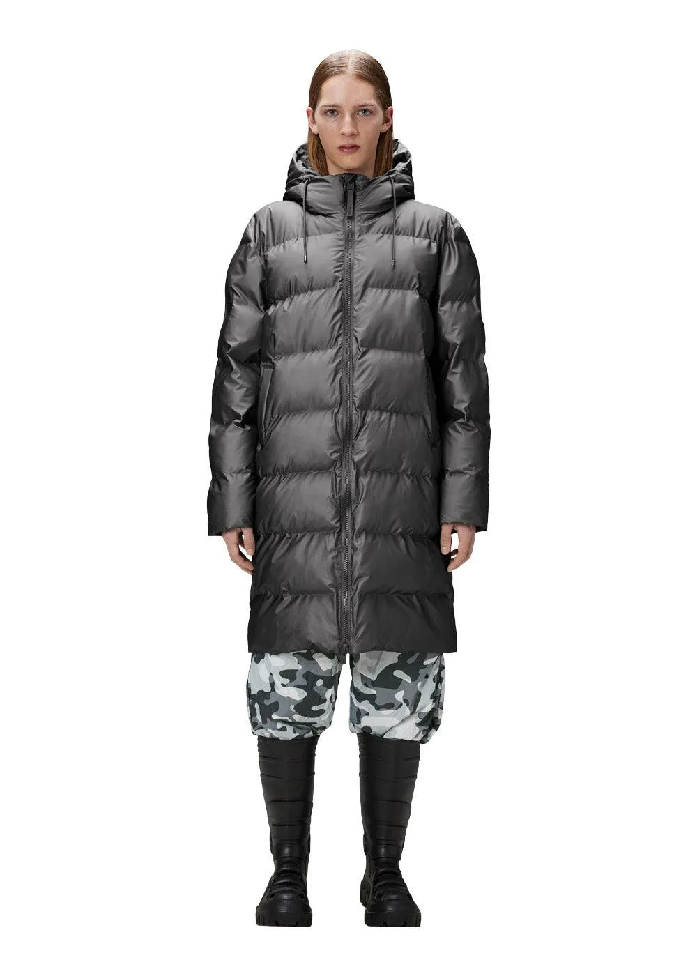 Alta Longer Puffer Jacket W3T4 - Metallic Grey