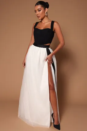 Amelia Tulle Skirt Set - White/Black