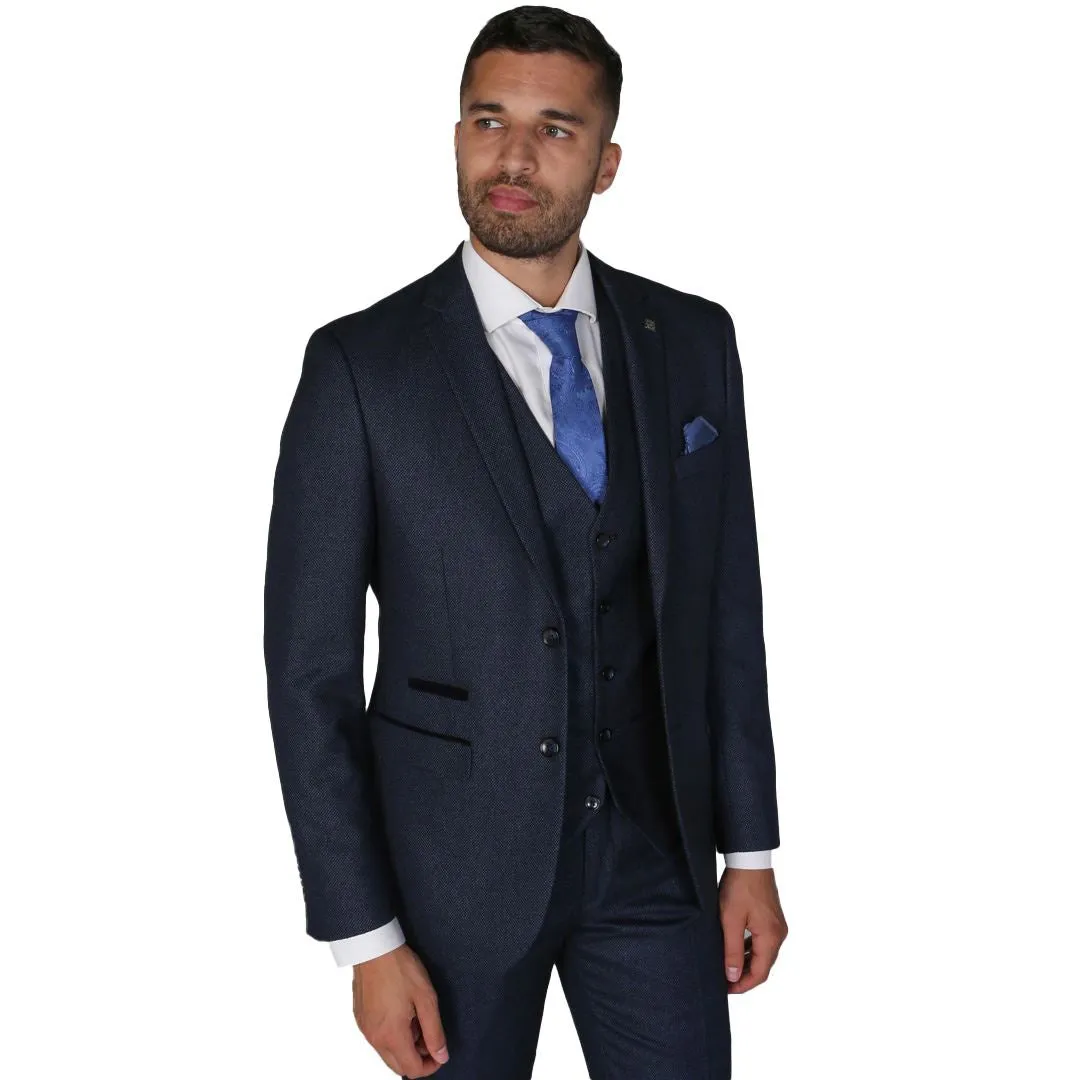 Arthur - Men's Birdseye Navy Formal Blazer