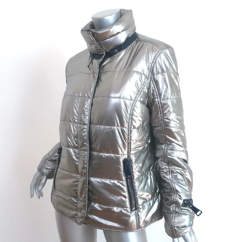 Authier Sestriere Metallic Puffer Jacket Silver Size 46