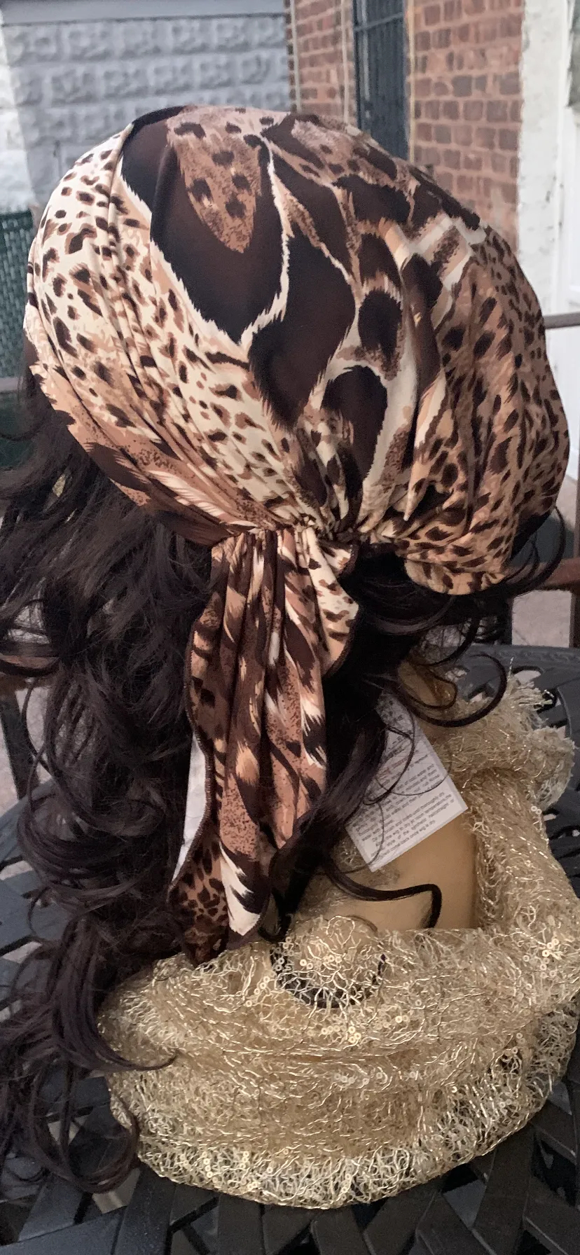 Autumn Fall Fashion Chic Animal Print Pre-Tied Head Wrap | Modern Style Hair Scarf | Made in USA by Uptown Girl Headwear