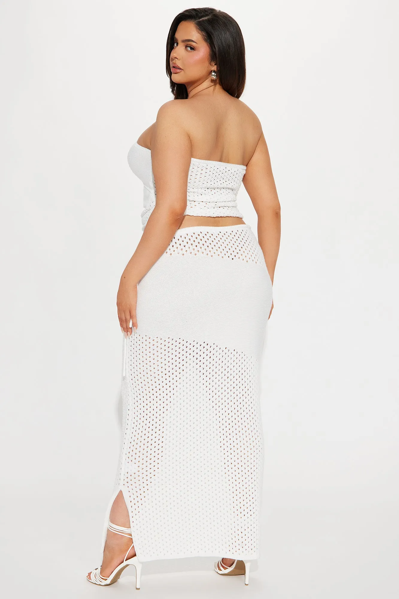 Bali Getaway Crochet Skirt Set - White