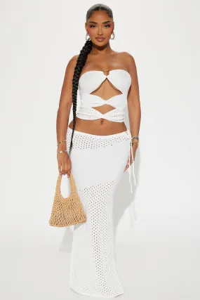 Bali Getaway Crochet Skirt Set - White