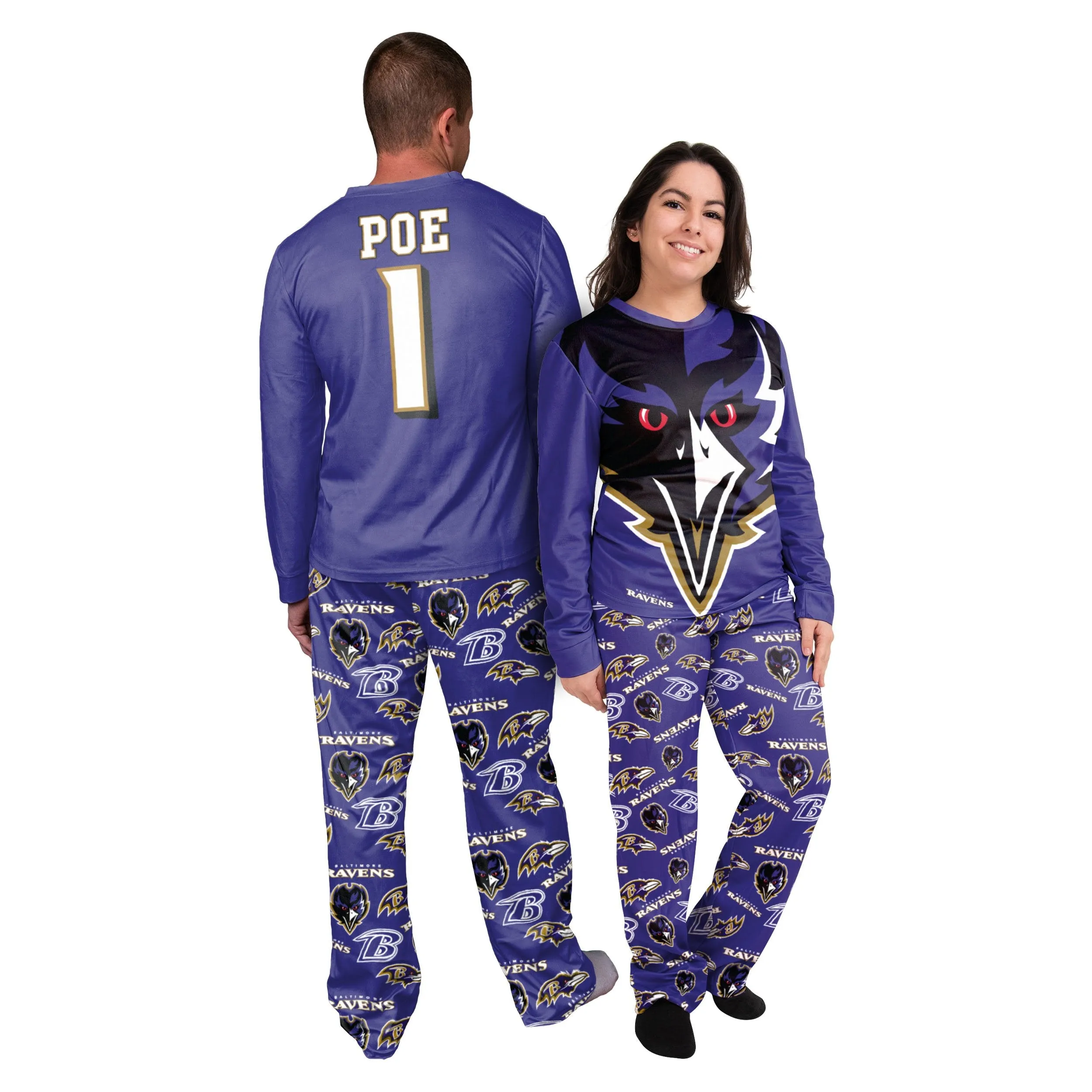 Baltimore Ravens NFL Mens Poe Mascot Pajamas