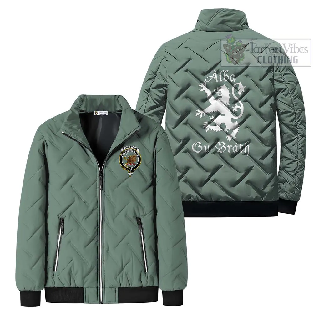 Bannatyne Family Crest Padded Cotton Jacket Lion Rampant Alba Gu Brath Style