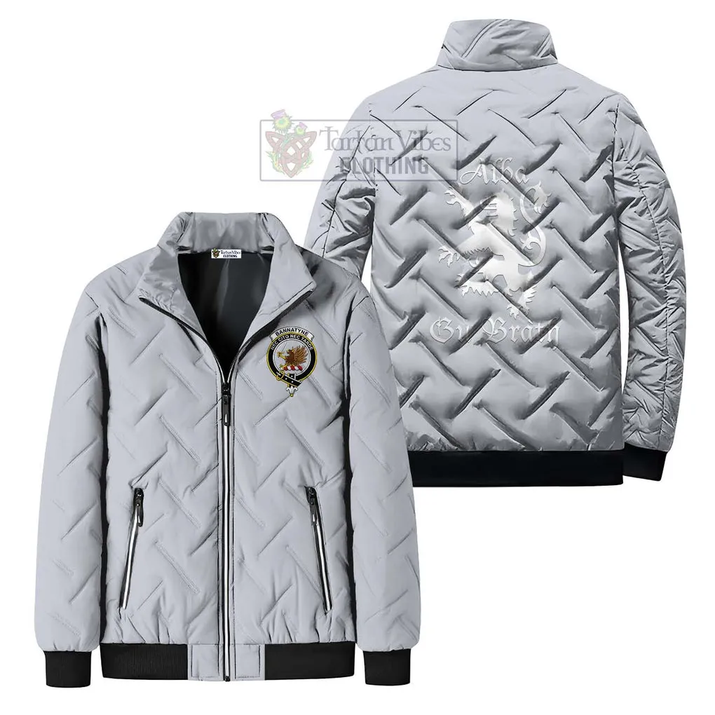 Bannatyne Family Crest Padded Cotton Jacket Lion Rampant Alba Gu Brath Style