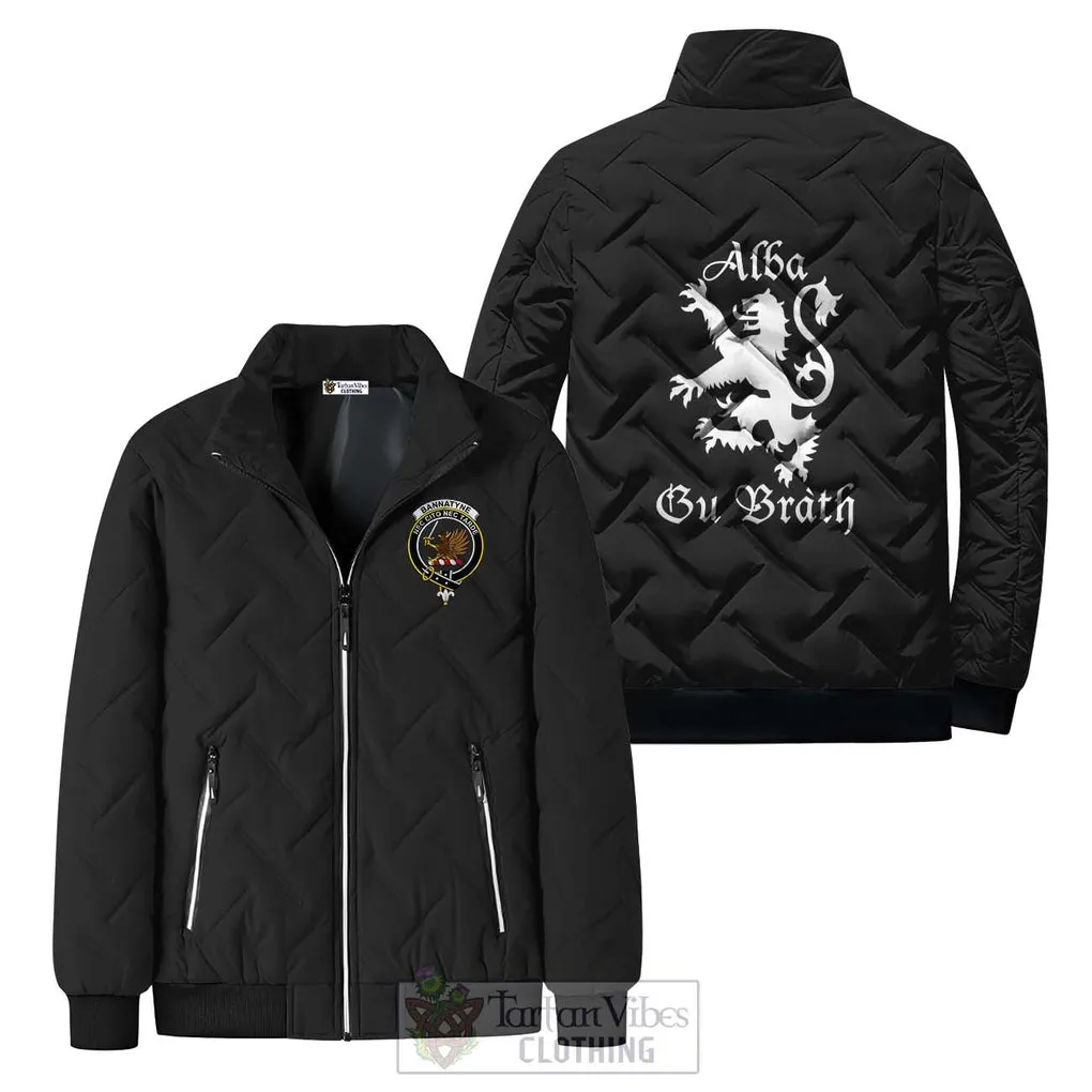 Bannatyne Family Crest Padded Cotton Jacket Lion Rampant Alba Gu Brath Style