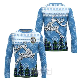 Bannerman Clan Christmas Long Sleeve T-Shirt Celtic Reindeer Style