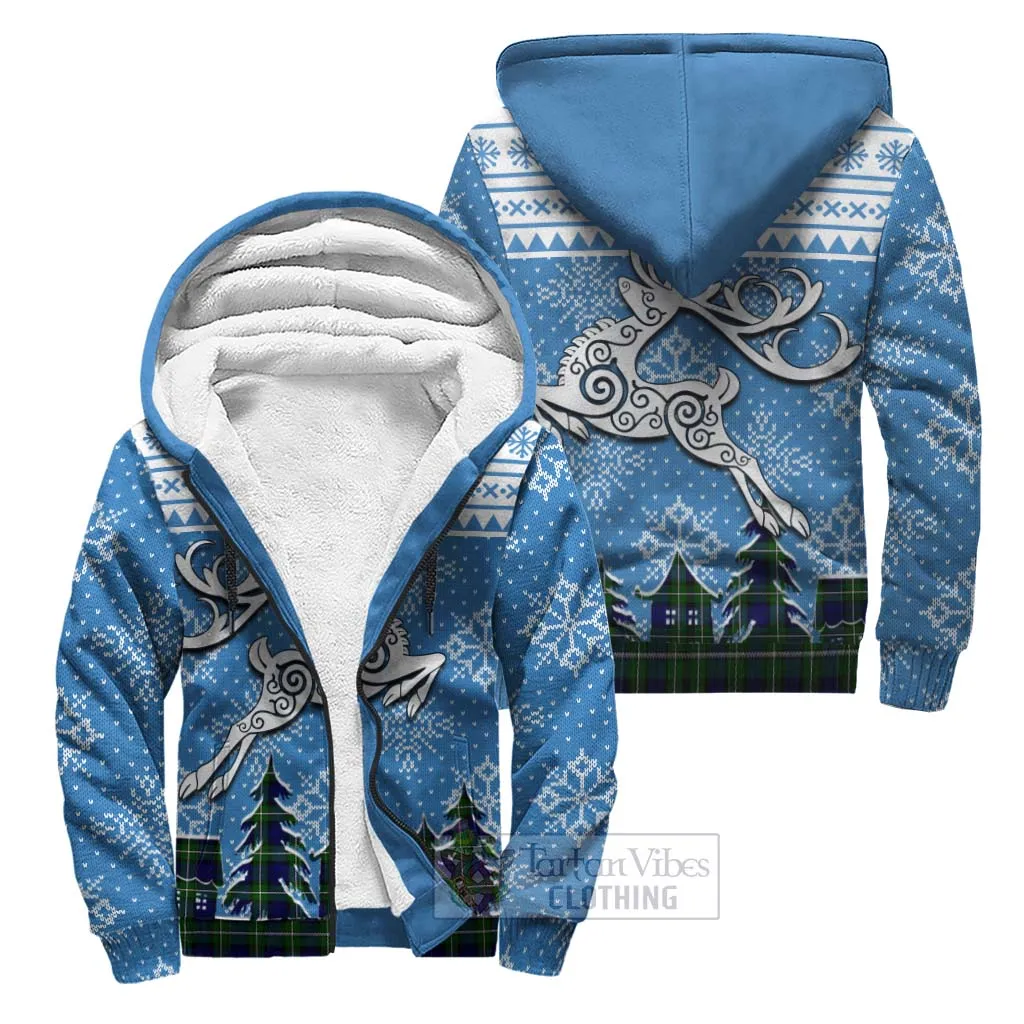 Bannerman Clan Christmas Sherpa Hoodie Celtic Reindeer Style