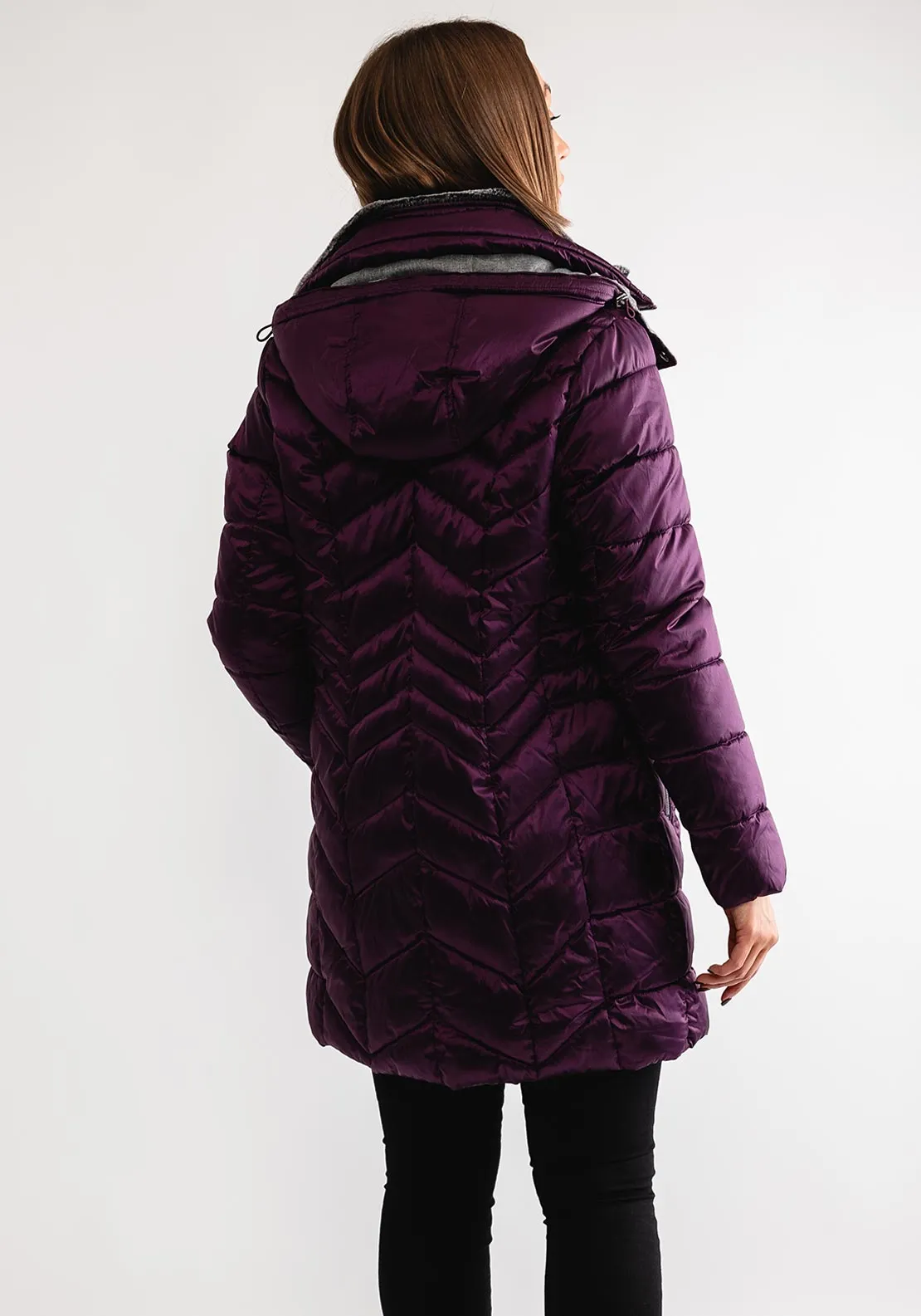 Barbara Lebek Metallic Padded Coat, Purple