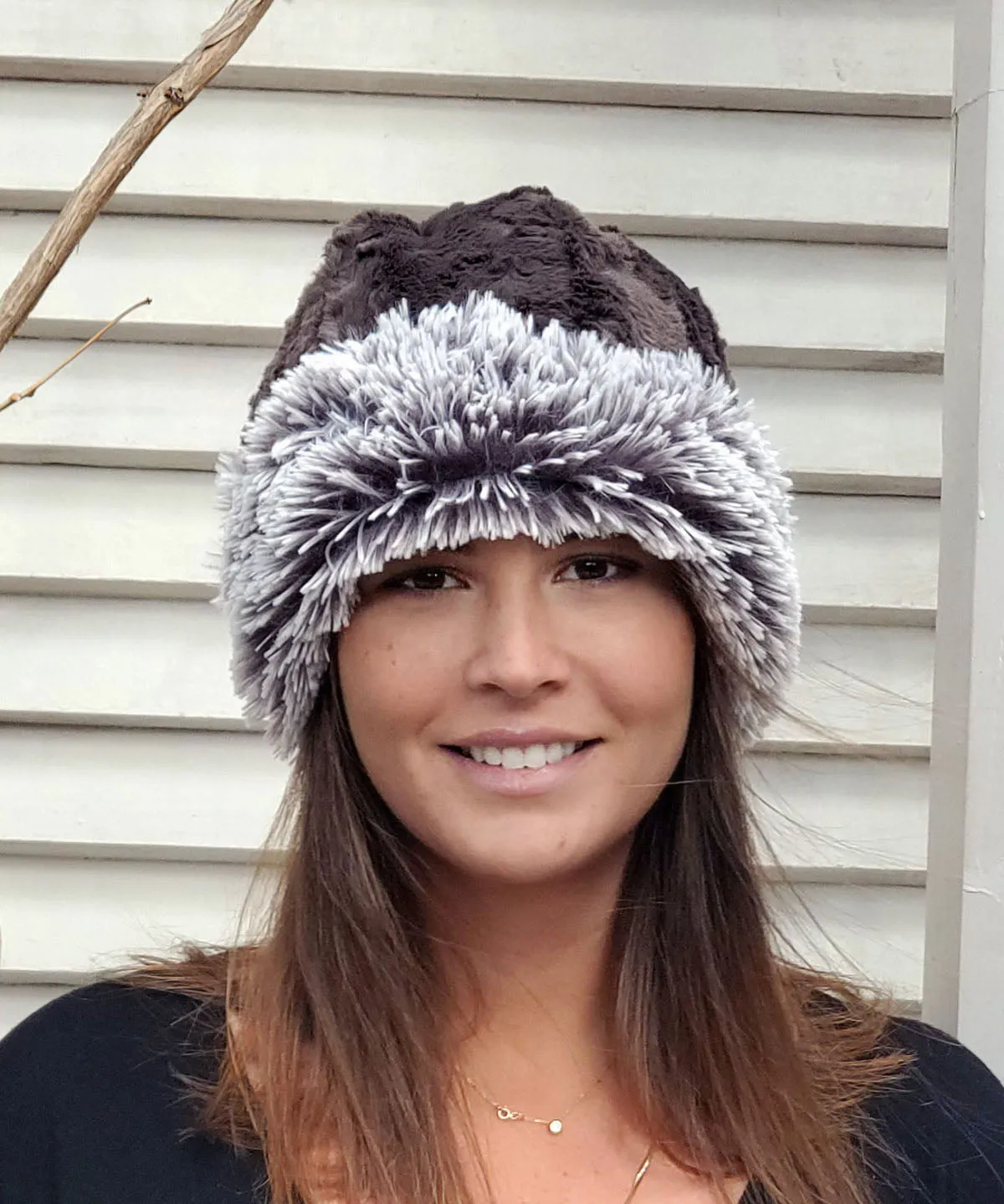 Beanie Hat, Reversible - Fox Faux Fur with Assorted Faux Fur (Limited - Cranberry Creek / Berry Foxy Combos)