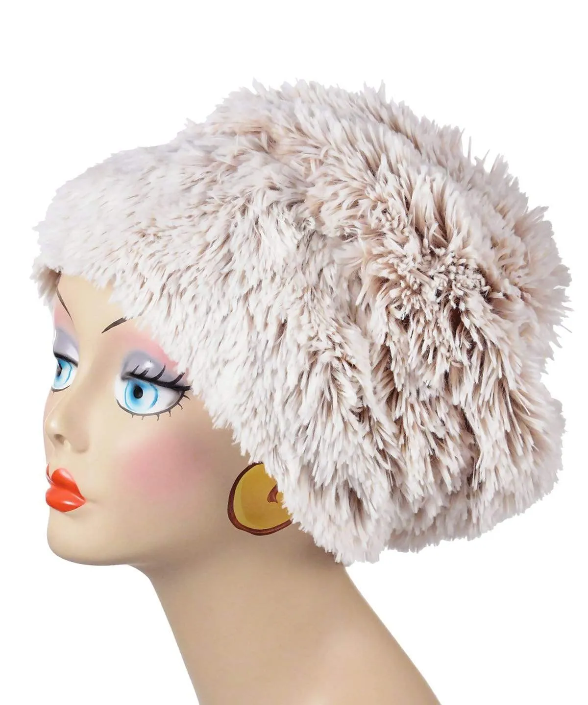 Beanie Hat, Reversible - Fox Faux Fur with Assorted Faux Fur (Limited - Cranberry Creek / Berry Foxy Combos)