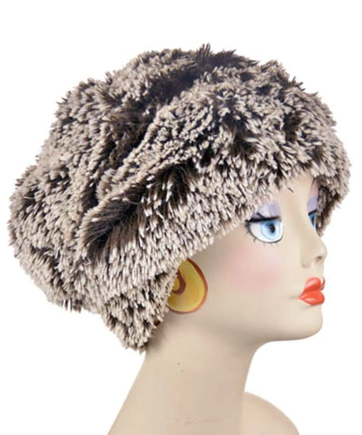 Beanie Hat, Reversible - Fox Faux Fur with Assorted Faux Fur (Limited - Cranberry Creek / Berry Foxy Combos)