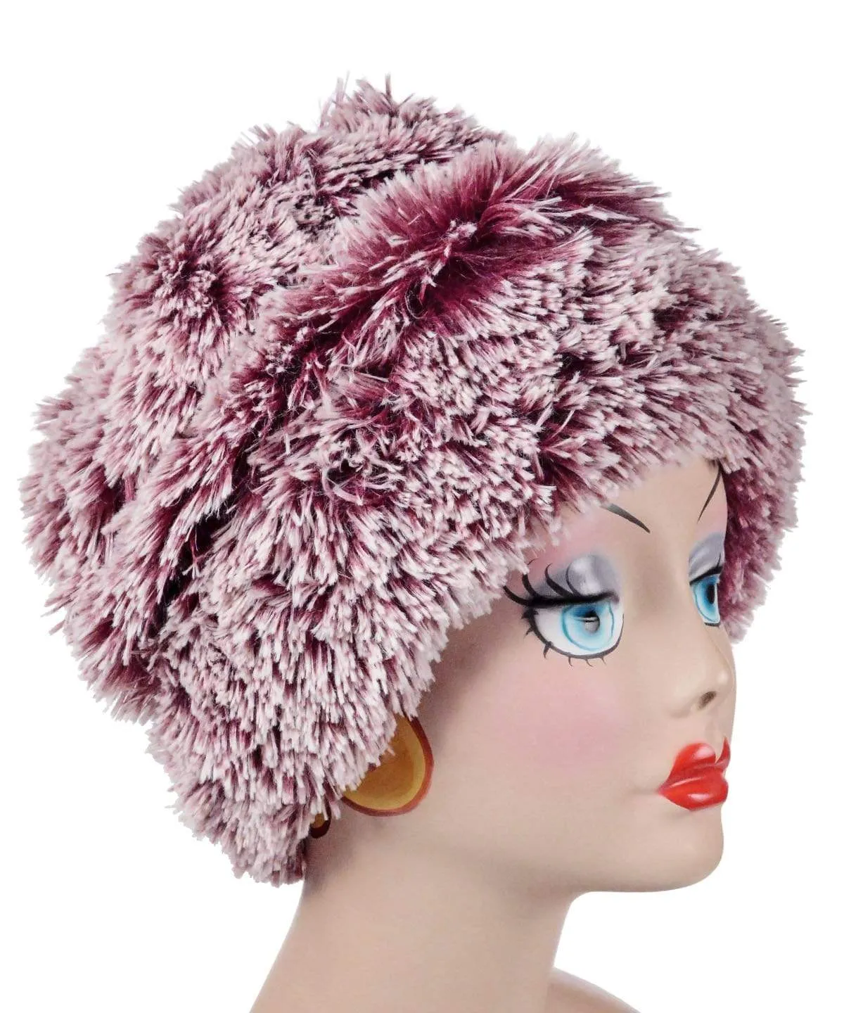 Beanie Hat, Reversible - Fox Faux Fur with Assorted Faux Fur (Limited - Cranberry Creek / Berry Foxy Combos)