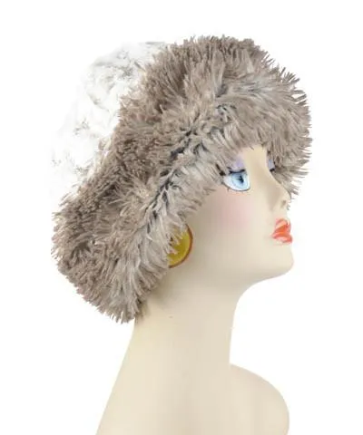 Beanie Hat, Reversible - Luxury Faux Fur in Winters Frost