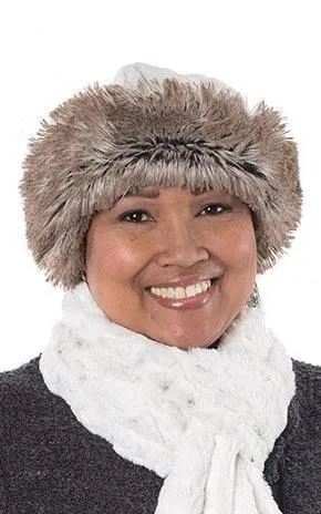 Beanie Hat, Reversible - Luxury Faux Fur in Winters Frost