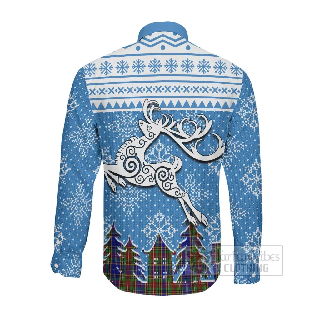 Beattie (Beatty) Clan Christmas Long Sleeve Button Shirt Celtic Reindeer Style