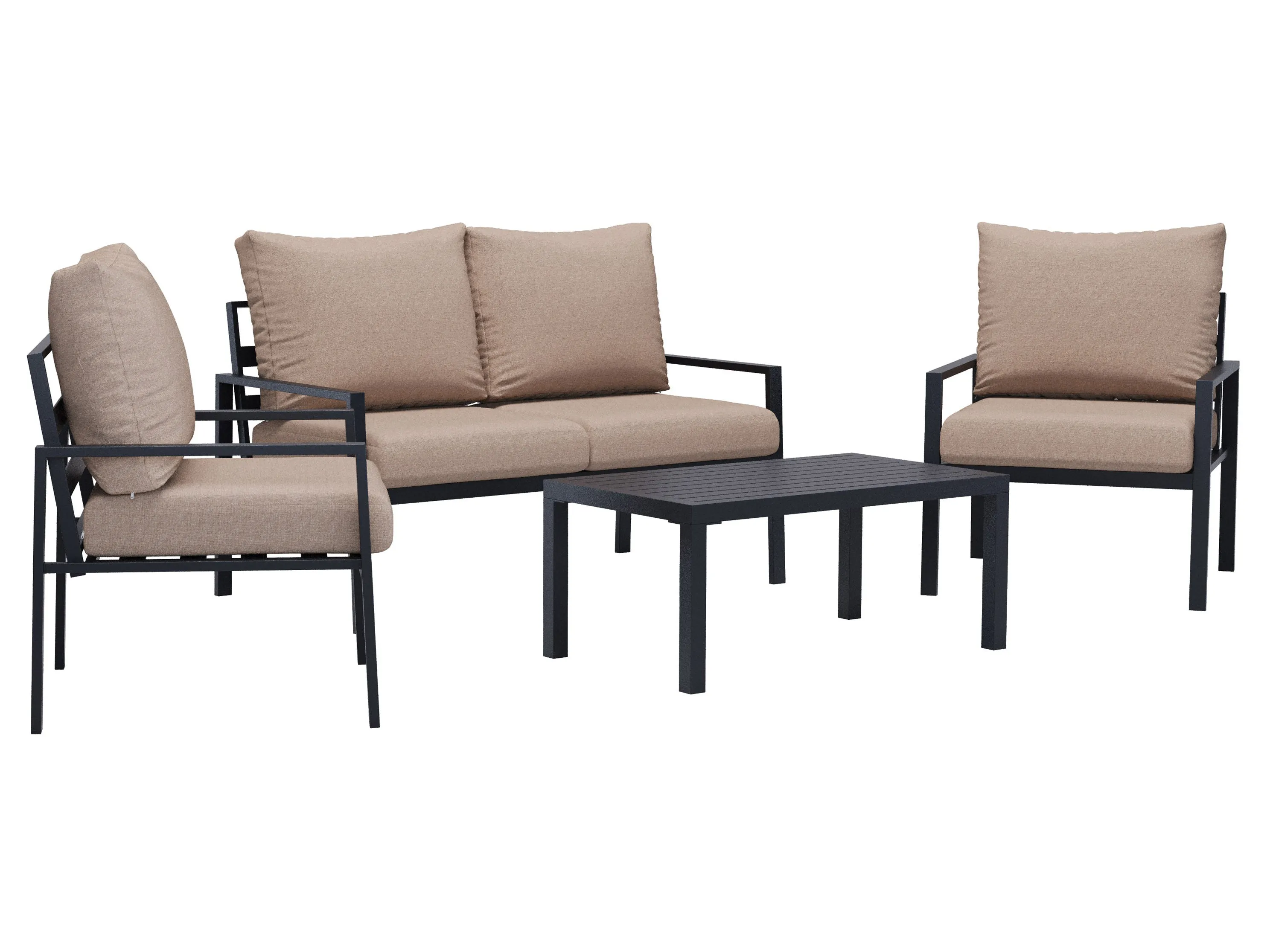 Beige Deluxe 4-Piece Patio Set