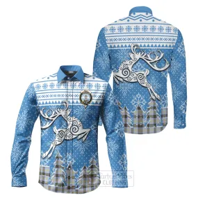 Bell Clan Christmas Long Sleeve Button Shirt Celtic Reindeer Style