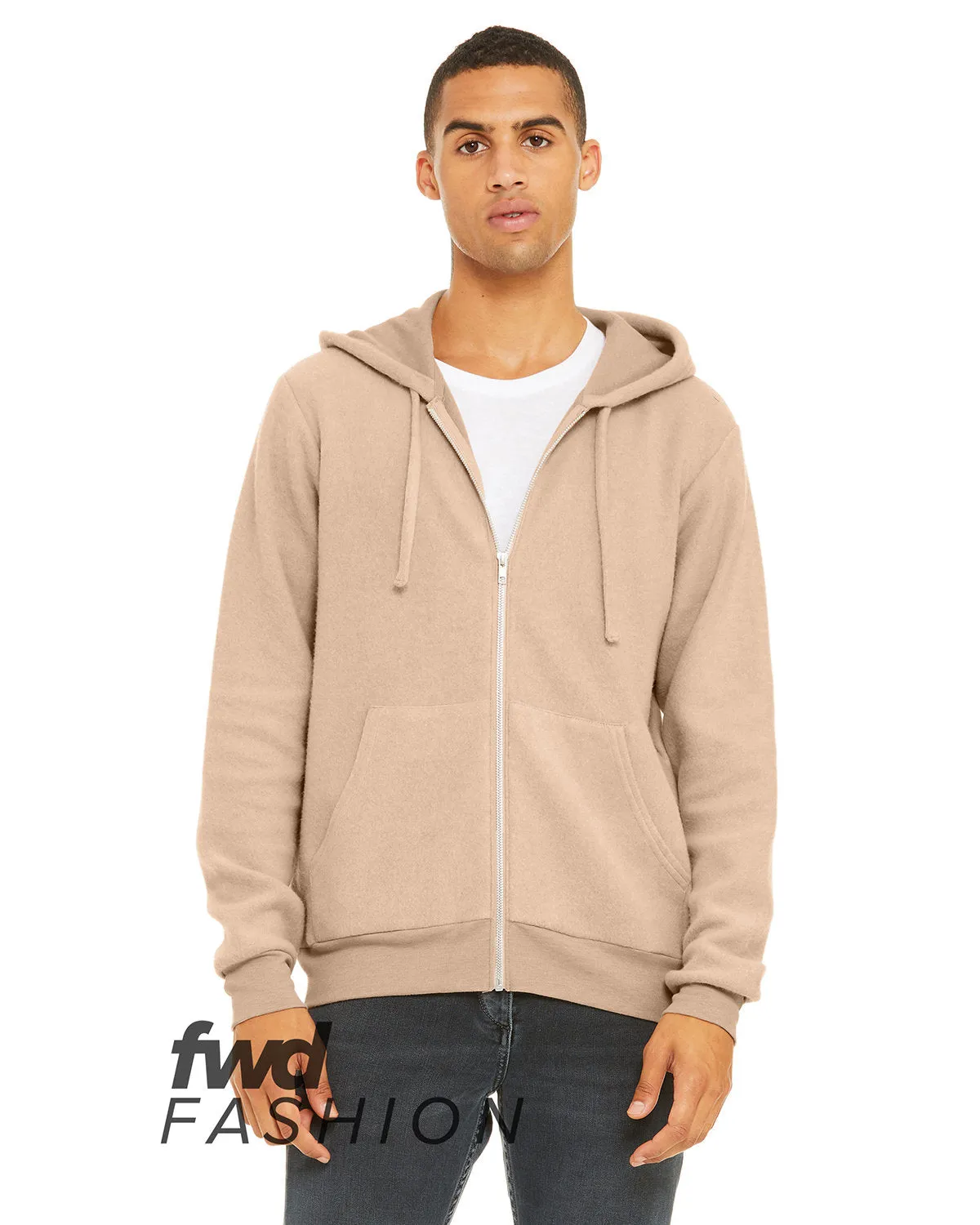 Bella   Canvas FWD Fashion Adult Sueded Fleece Full-Zip Hooded Sweatshirt