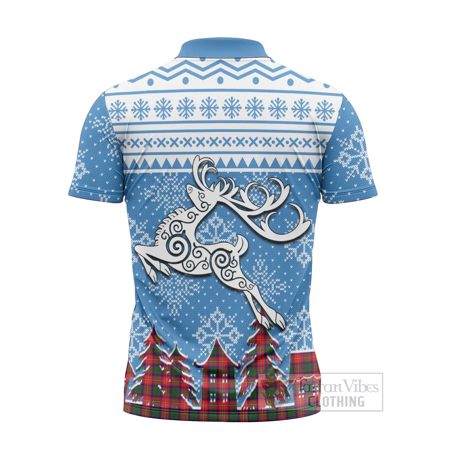 Belshes (Belsches) Clan Christmas Zipper Polo Shirt Celtic Reindeer Style