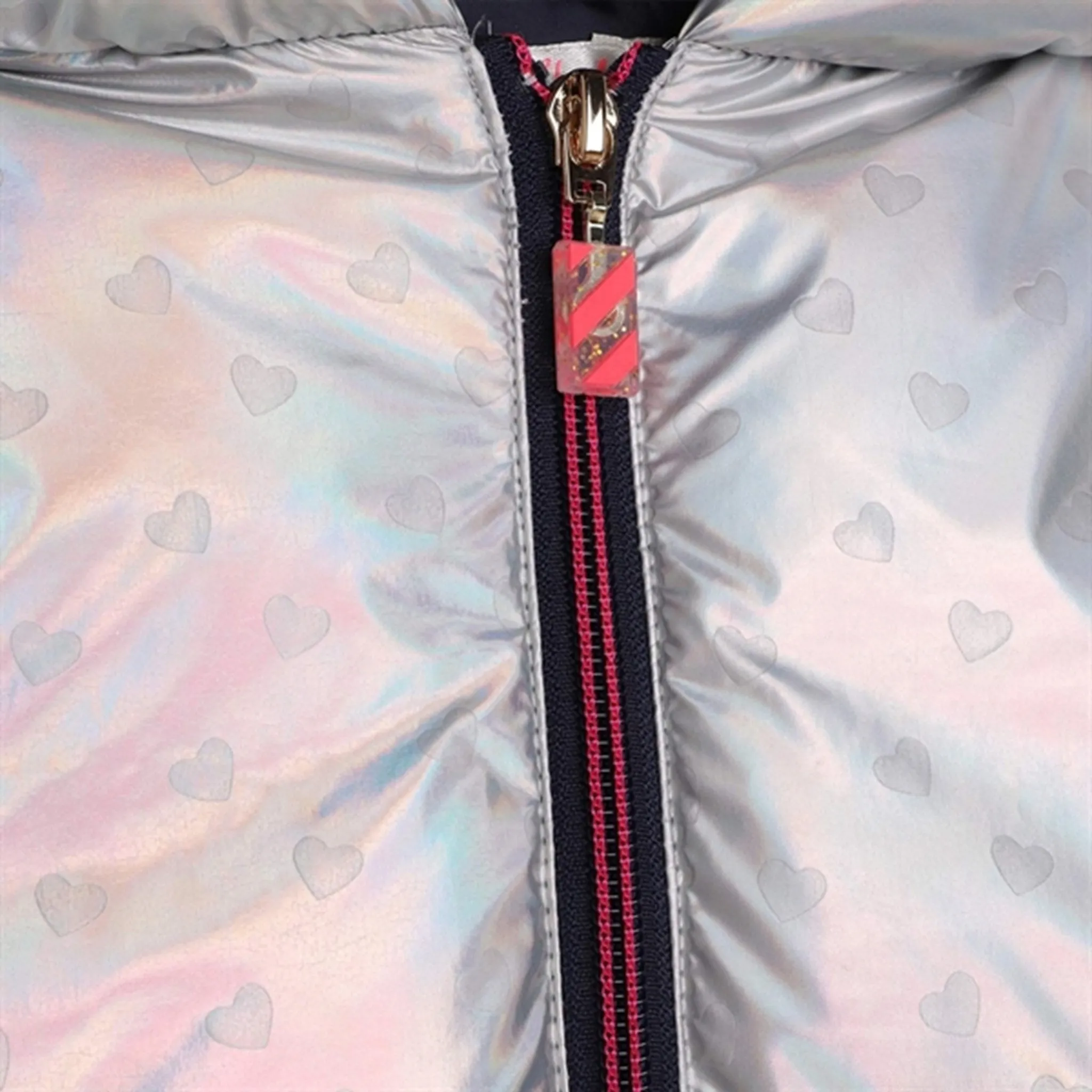 Billieblush Lame Silver Puffer Jacket