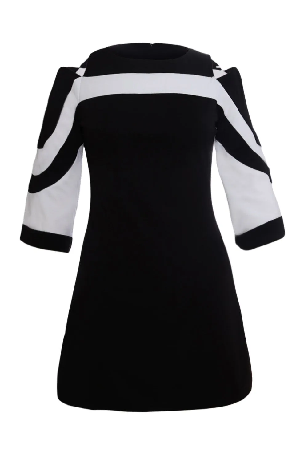 Black & White Cold Shoulders Dress