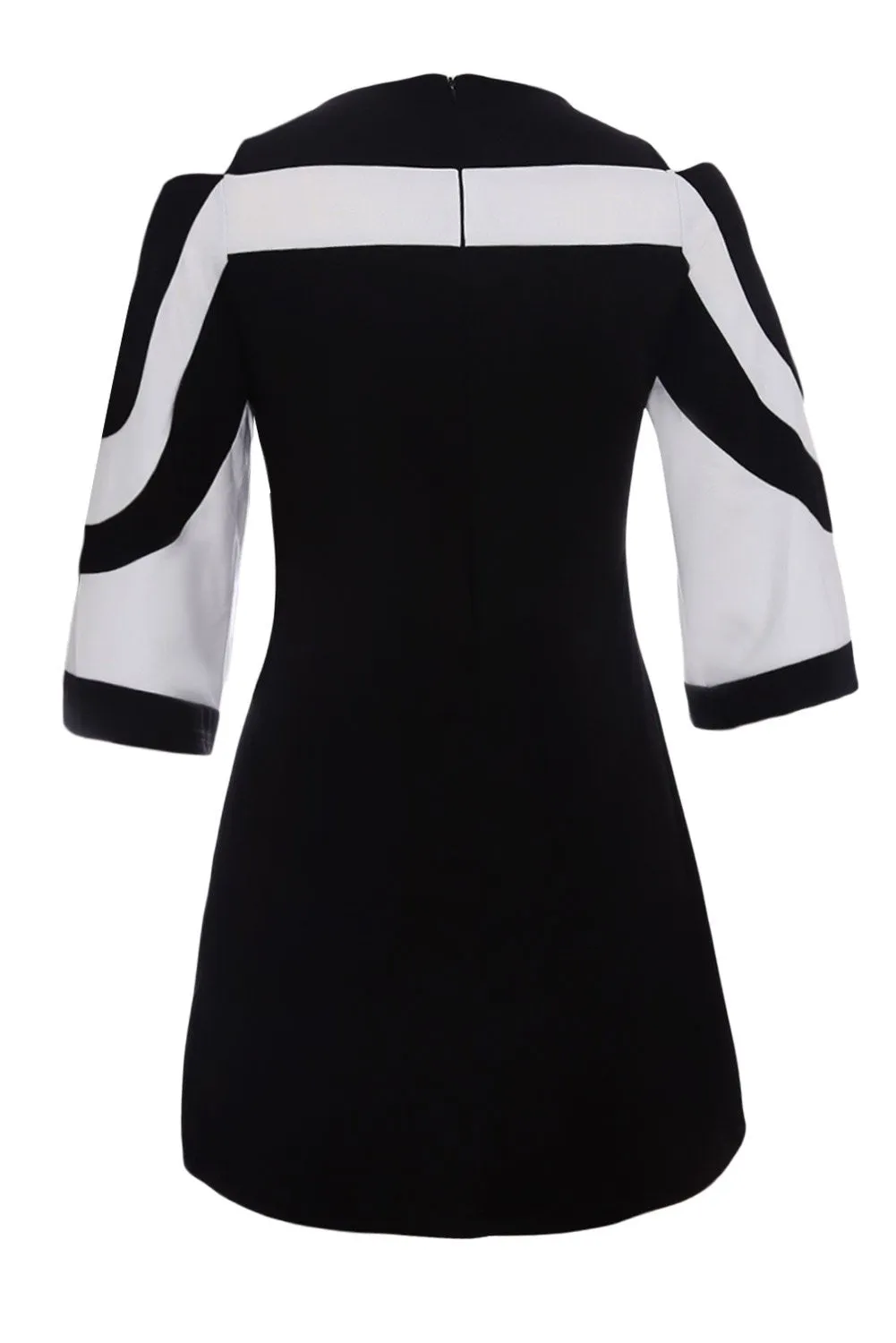 Black & White Cold Shoulders Dress