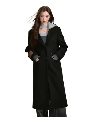 Black Hooded Overcoat