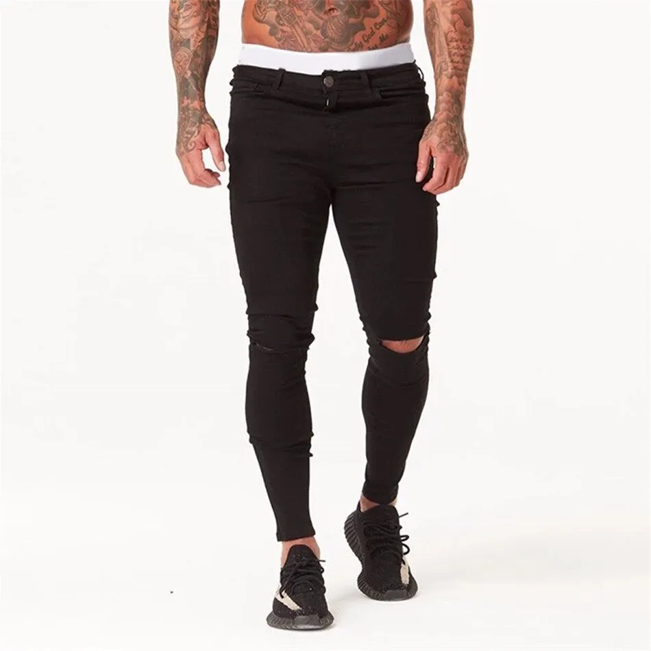 Black Jeans Garment Die Ripped