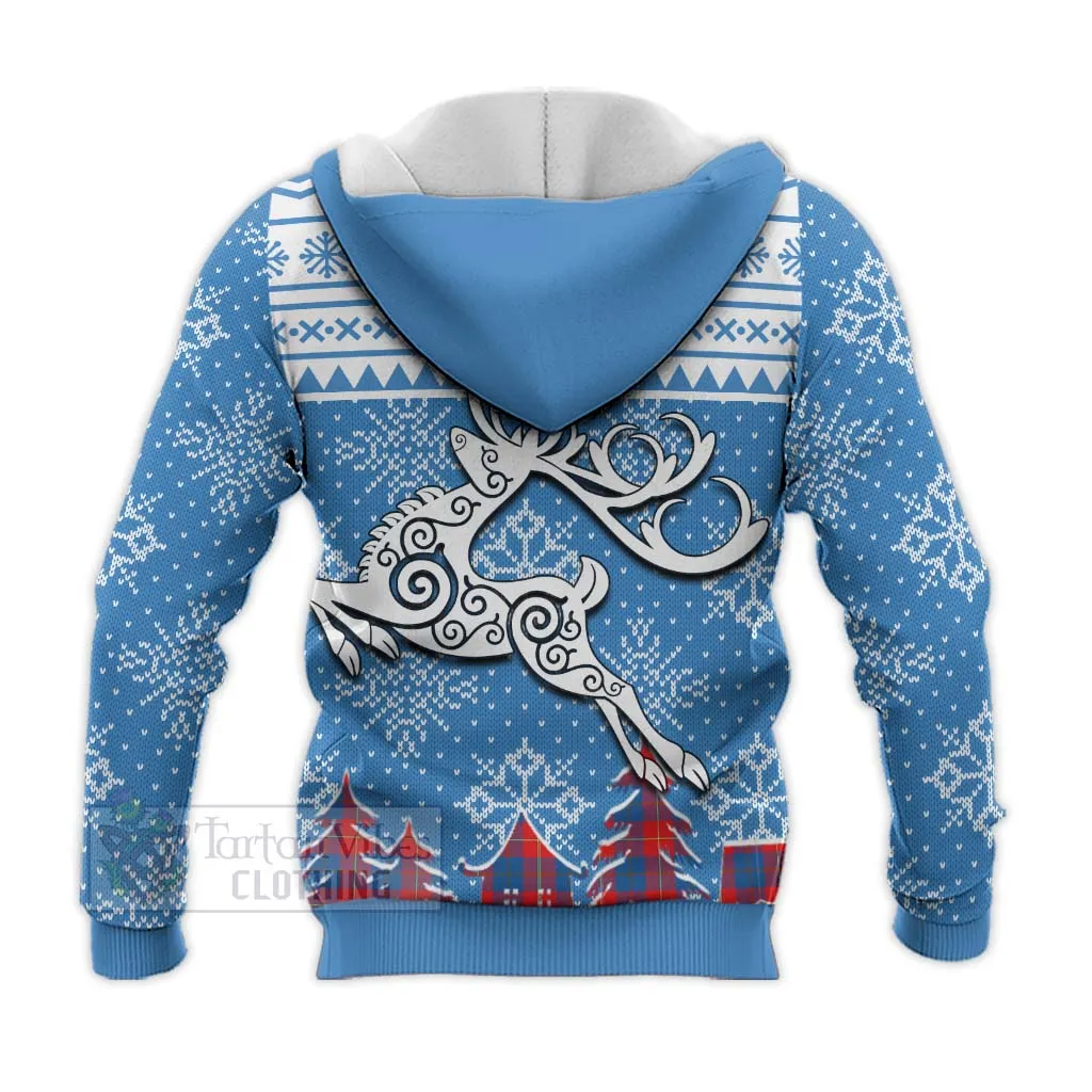 Blane Clan Christmas Knitted Hoodie Celtic Reindeer Style