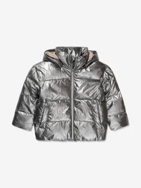 Bonpoint Girls Blythe Puffer Jacket in Silver