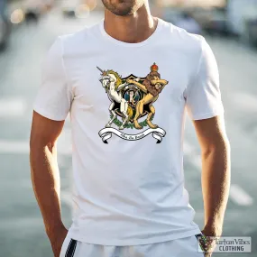 Brodie Hunting Family Crest Cotton Men's T-Shirt with Scotland Royal Coat Of Arm Funny Style