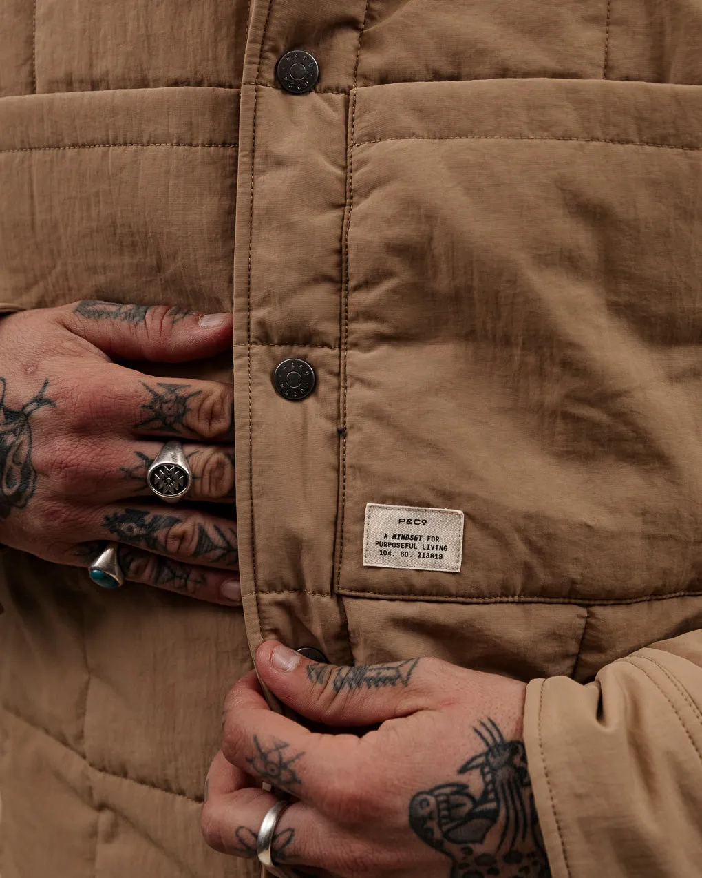 Bronson Quilted Overshirt - Sand