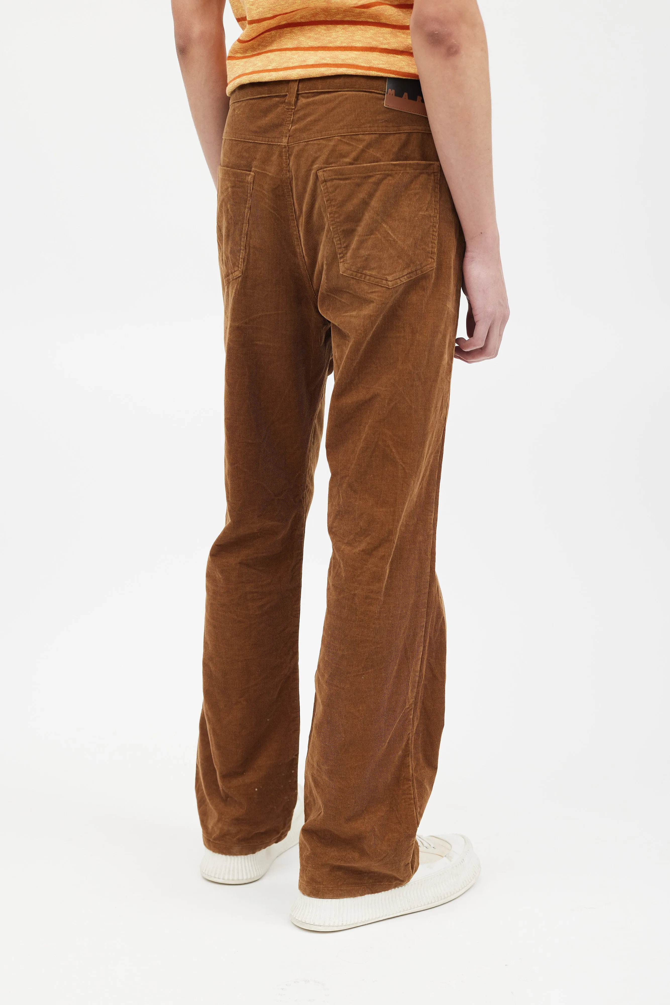 Brown Straight Leg Corduroy Trouser