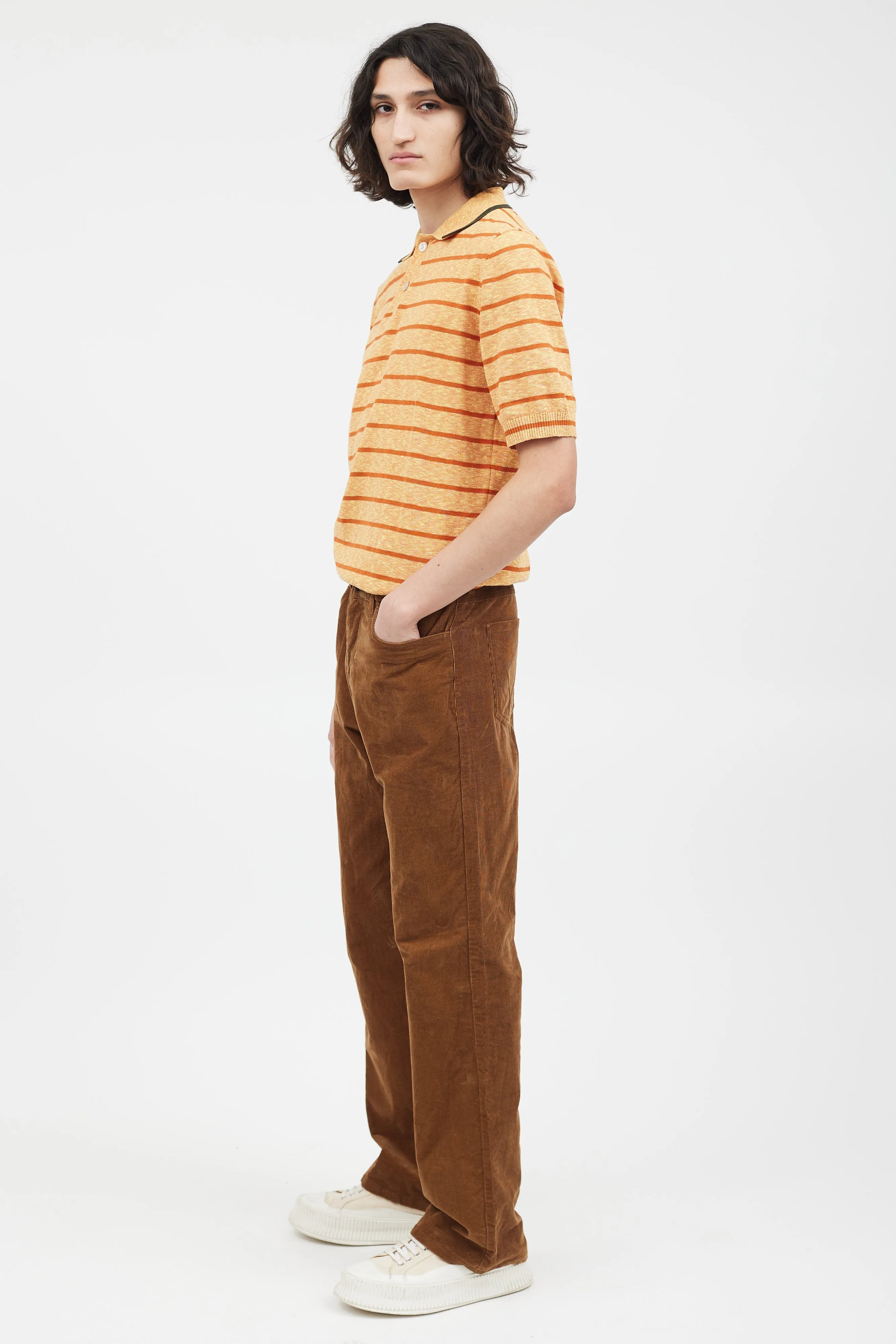 Brown Straight Leg Corduroy Trouser