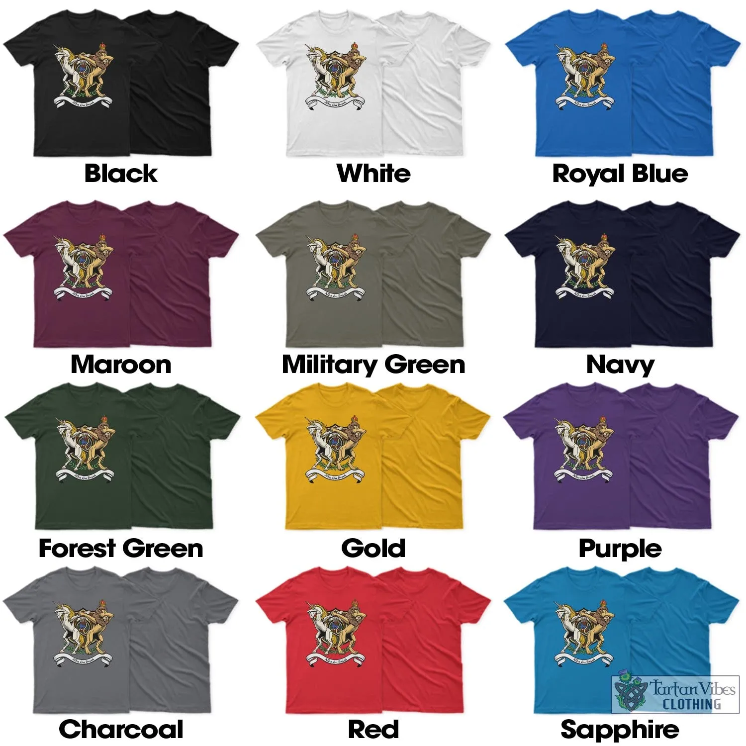 Bruce Hunting Family Crest Cotton Men's T-Shirt with Scotland Royal Coat Of Arm Funny Style