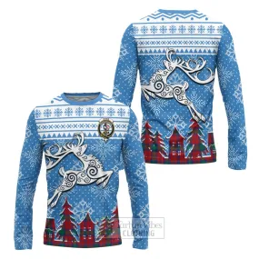 Byres (Byses) Clan Christmas Long Sleeve T-Shirt Celtic Reindeer Style