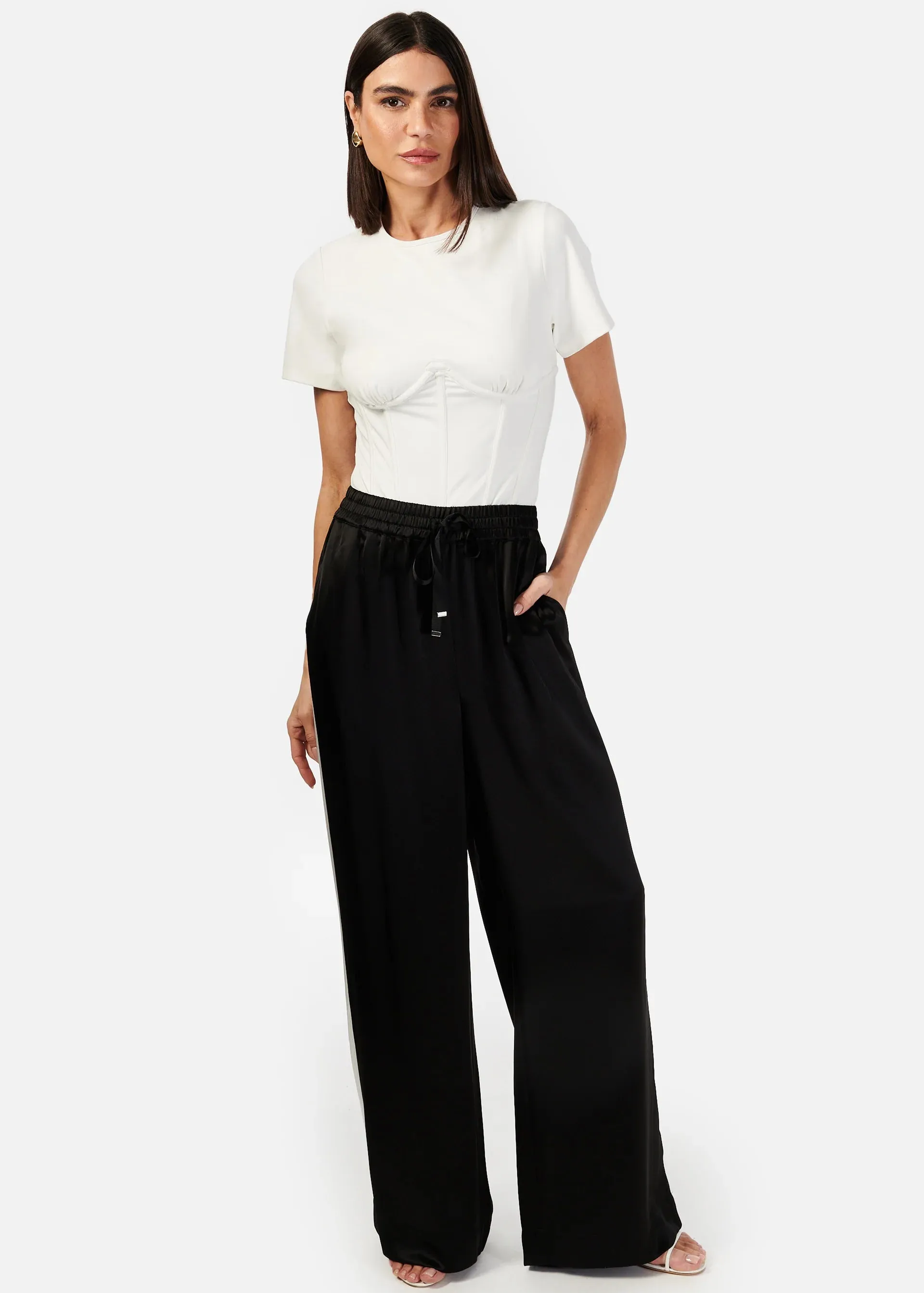 CAMI NYC REGGIE WIDE LEG PANT BLACK