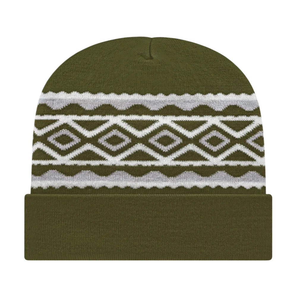 Cap America RKD12 Diamond Pattern Knit Cap with Cuff