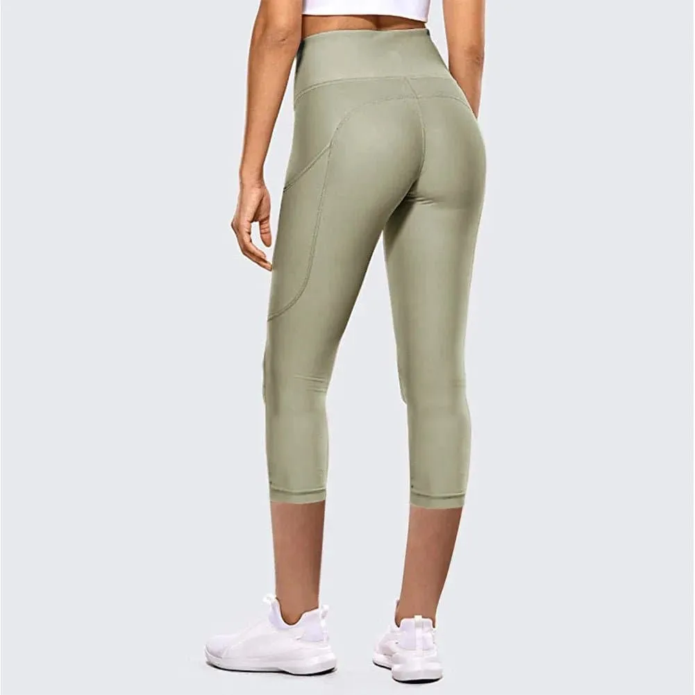 Capri Sport Leggings for Women, Polyester, Breathable, Elastic Waist