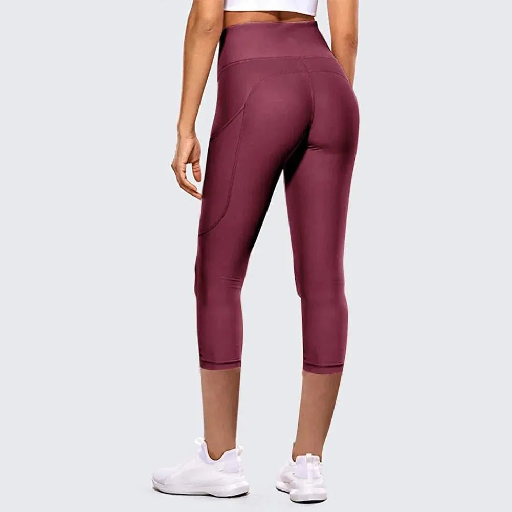 Capri Sport Leggings for Women, Polyester, Breathable, Elastic Waist