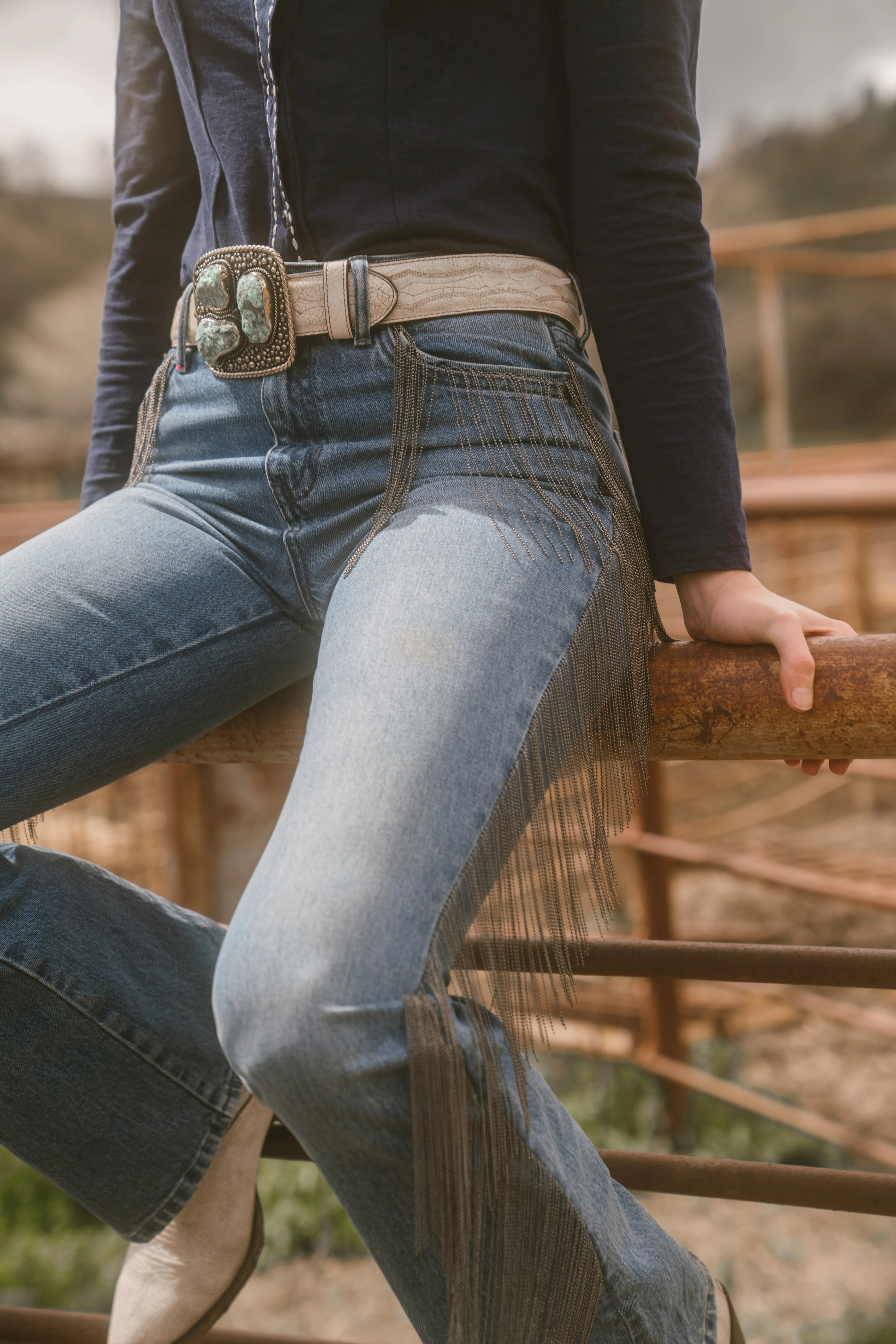 Carlyle Place High Risin' Fringe Bootcut Jeans