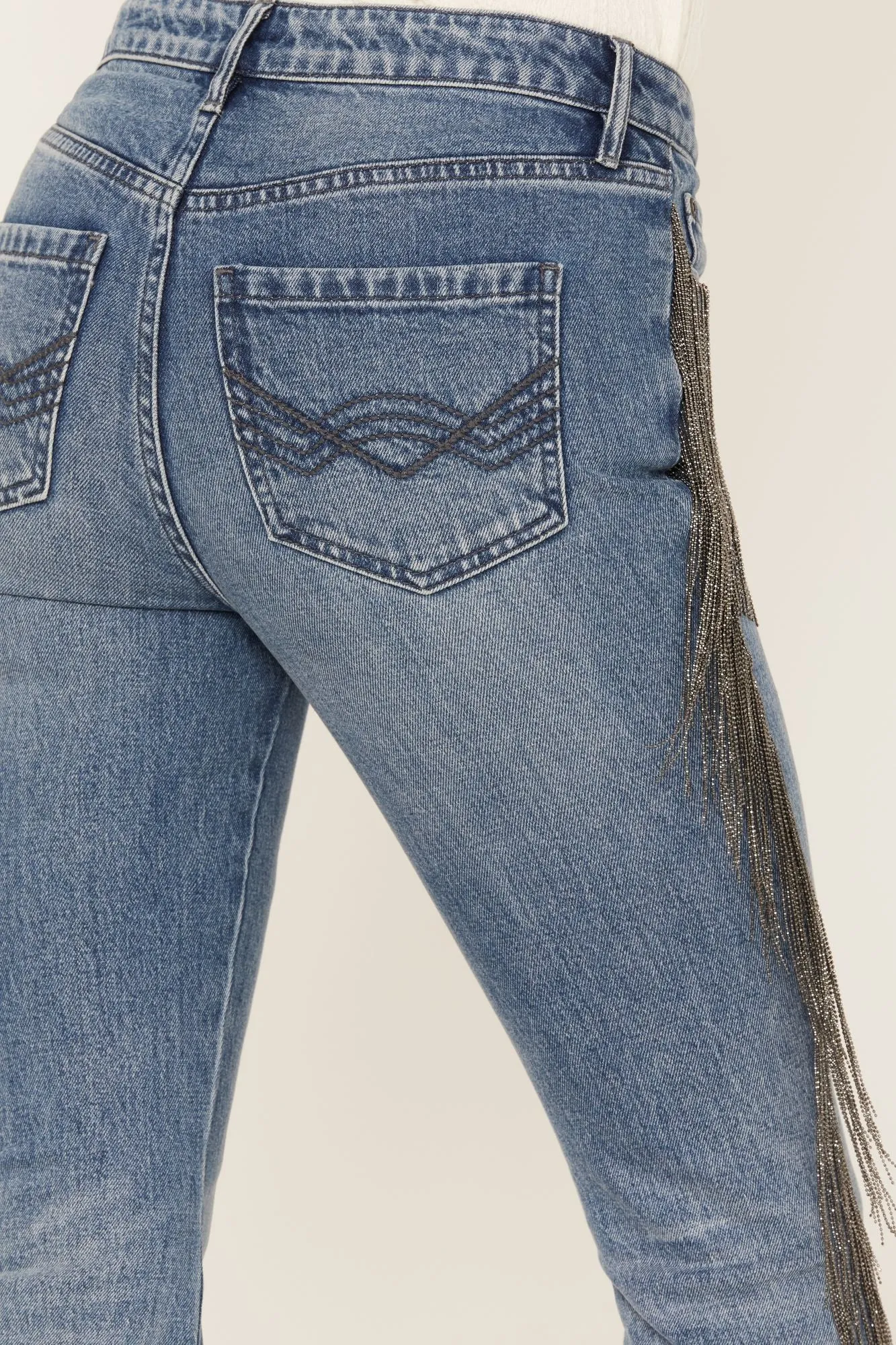 Carlyle Place High Risin' Fringe Bootcut Jeans