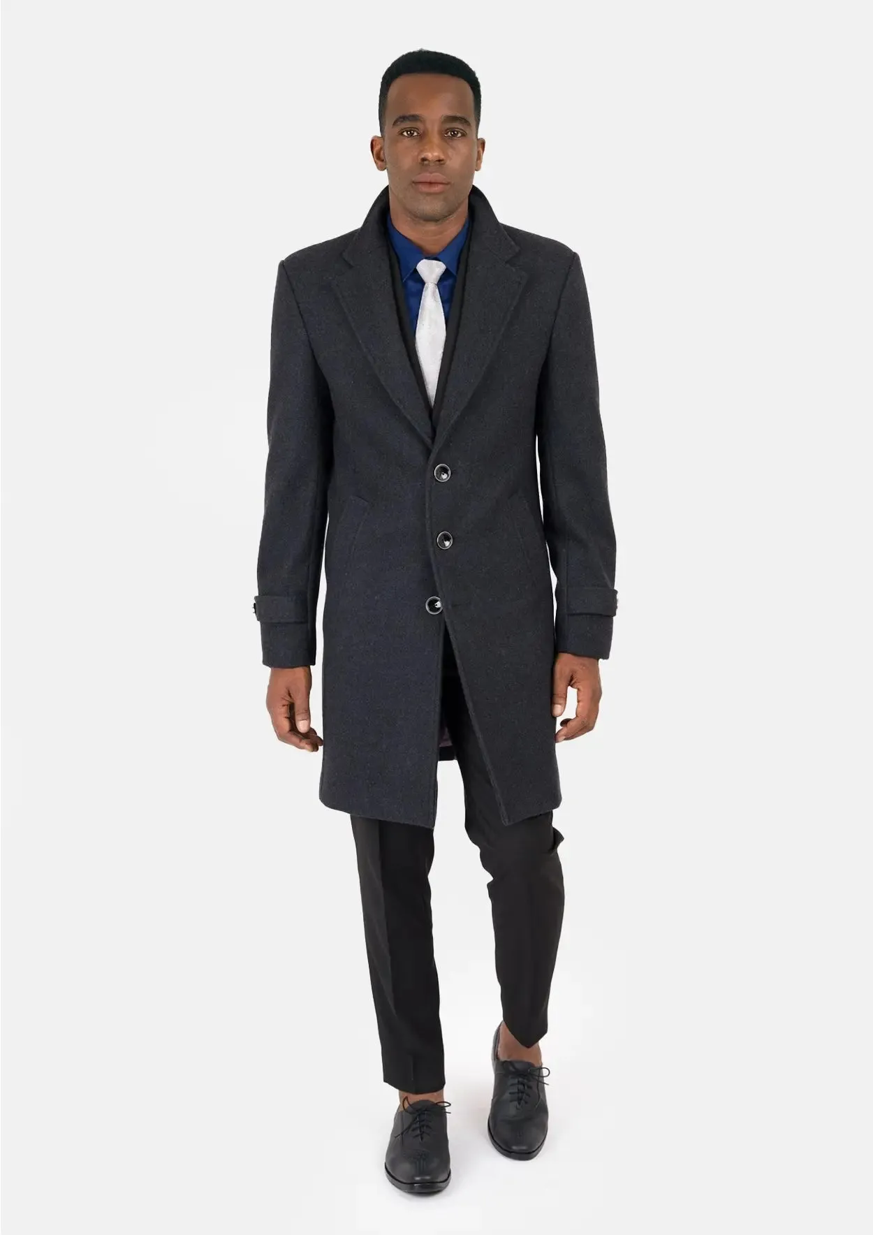 Charcoal Wool Classic Overcoat